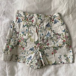Zara floral high waisted shorts